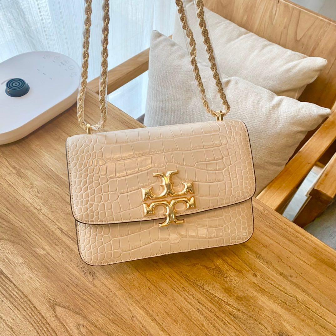Tory Burch Eleanor Crocodile Embossed Bag, Women's Fashion, Bags