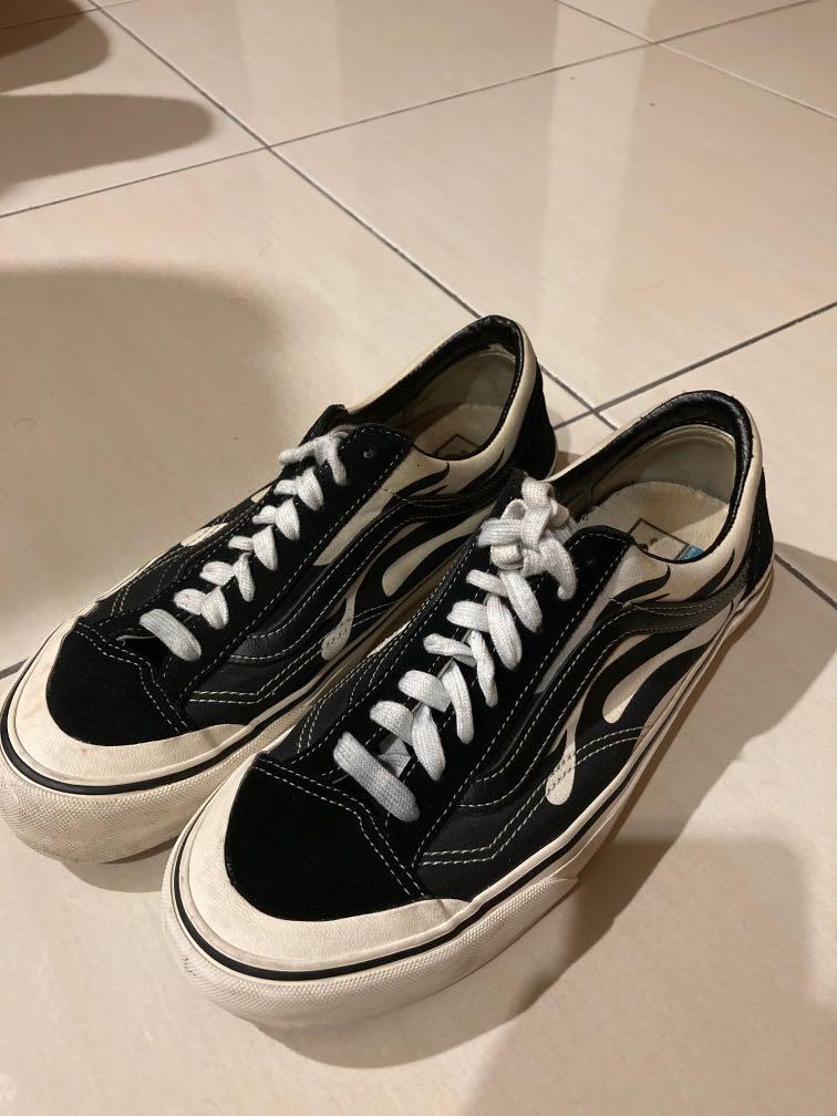 vans old skool black flame
