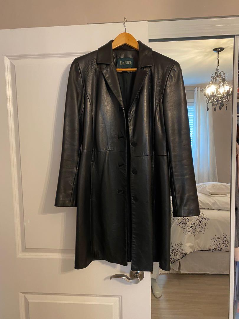 Vintage Danier Leather Trench Coat, Women's Fashion, Clothes on