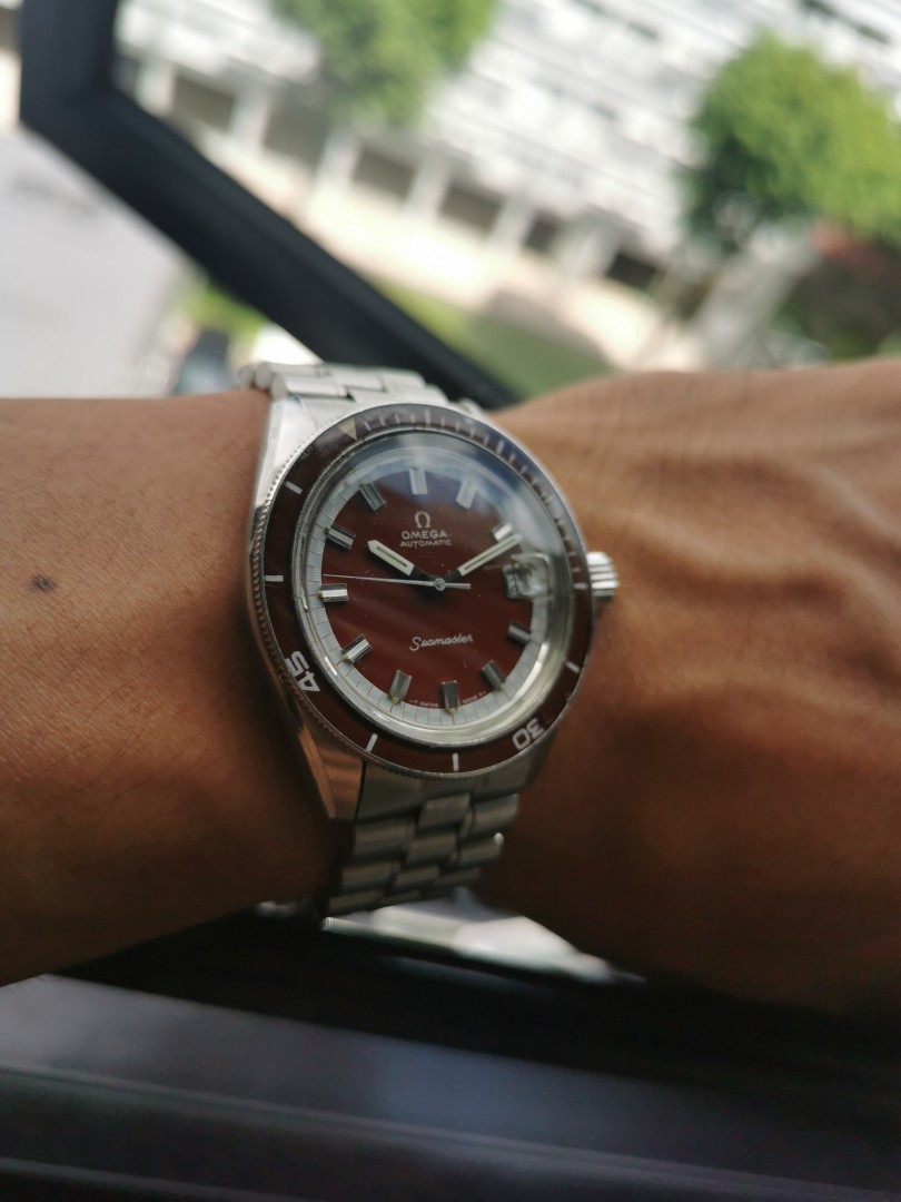Vintage Omega Seamaster 166.062 BURGUNDY, Luxury, Watches on Carousell