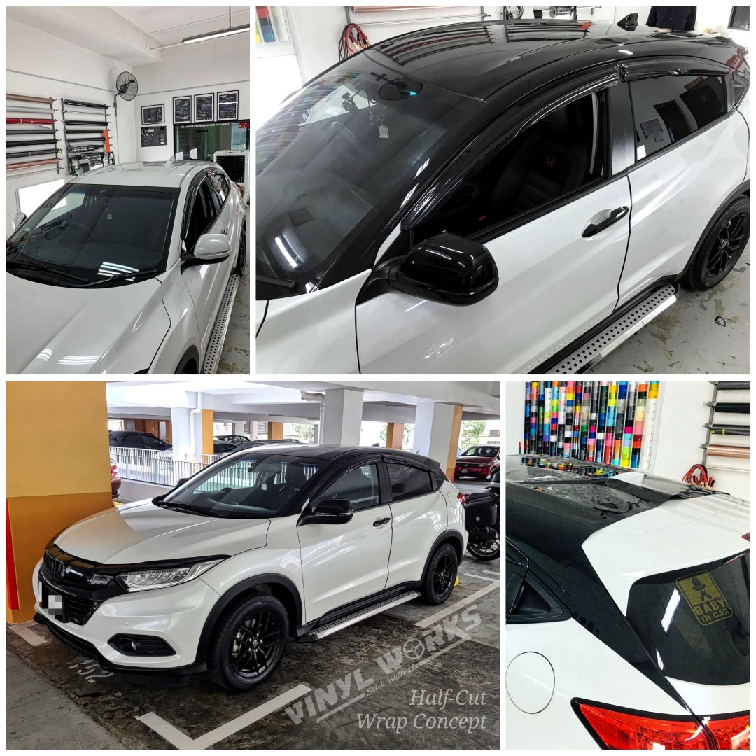 Vinyl Wrap Top Half Cut Concept Design For Honda Vezel Car Accessories Car Workshops Services On Carousell