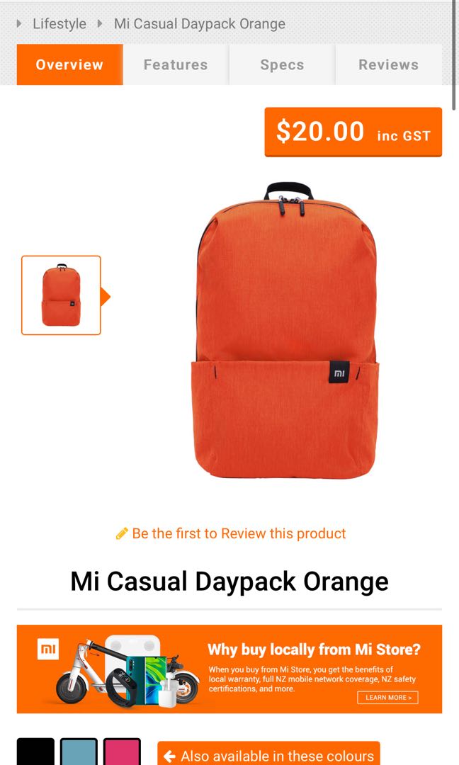 mi store backpack