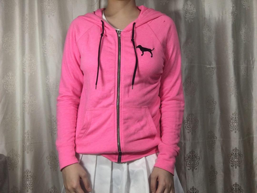Fluffy pink jacket victoria's secret hot sale