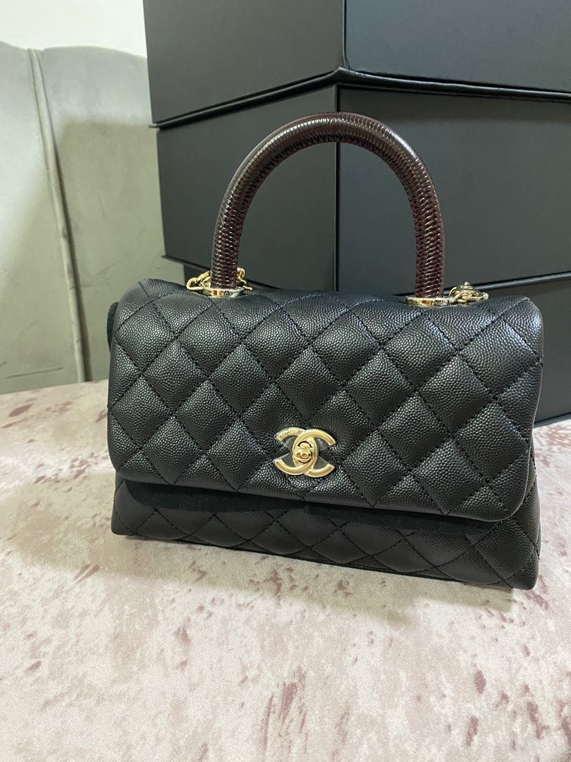 chanel burgundy coco handle