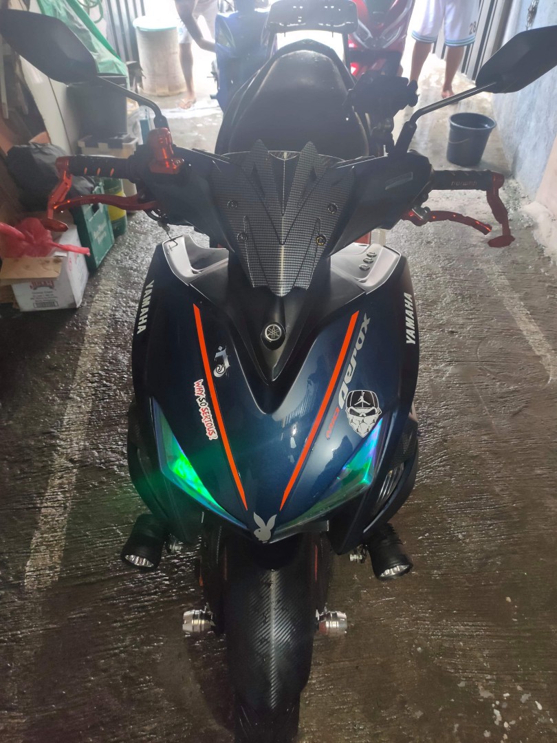 Aerox S 2018, Blue / Orange keyless, Motorbikes, Motorbikes for Sale on