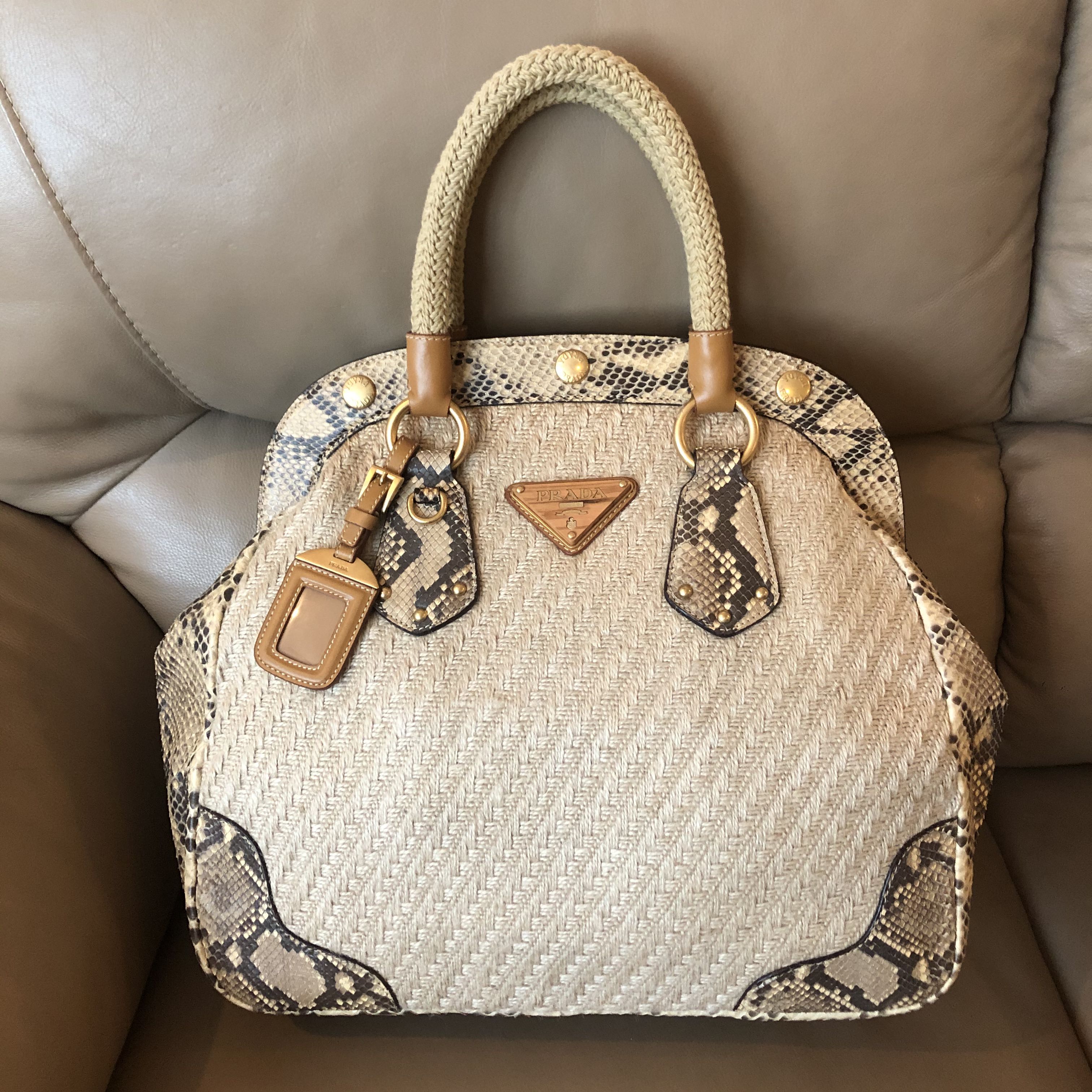 Prada shop jute bag