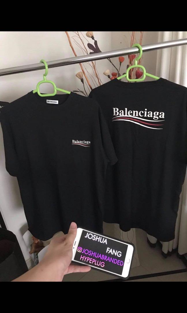 Balenciaga Printed Wave Oversized Black TShirt  The Factory KL