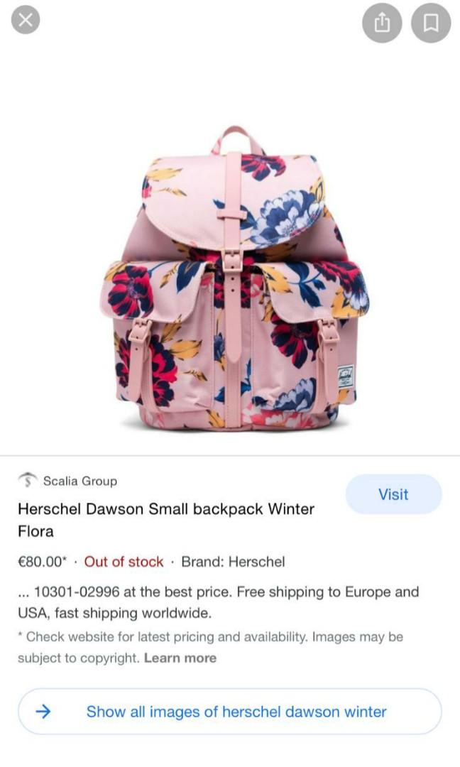 herschel winter floral backpack