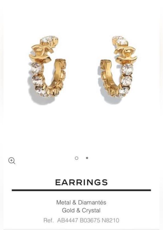 Chanel 20B Gold Hoop Earrings, Luxury, Accessories on Carousell