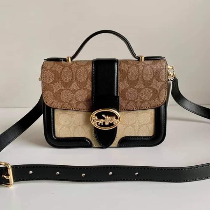 Coach georgie top best sale handle