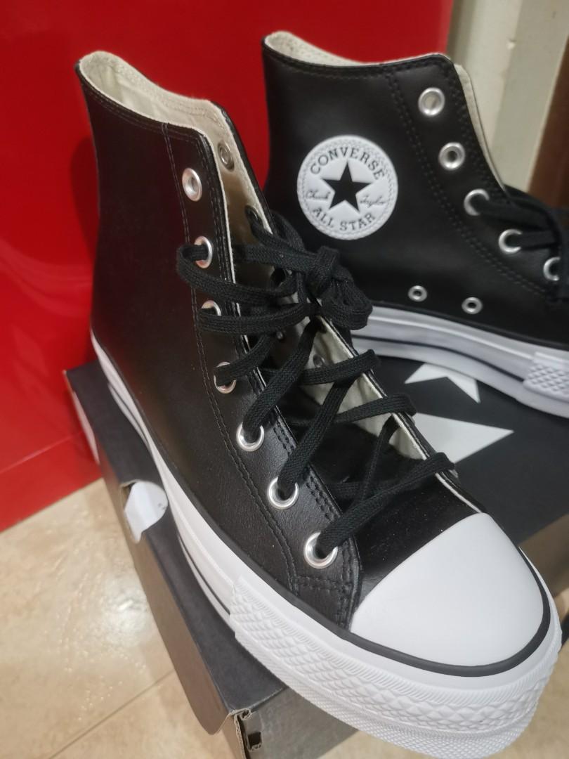 leather converse platform