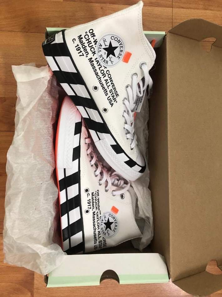 Converse off white box store