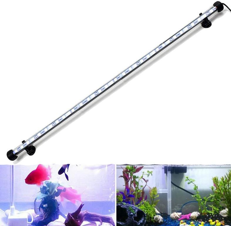 DOCEAN 78cm LED Aquarium Light 9.8 Watts Submersible Fish Tank Light White Color 45pcs 5050SMD LEDs 12V Waterproof Strip Bar Lights