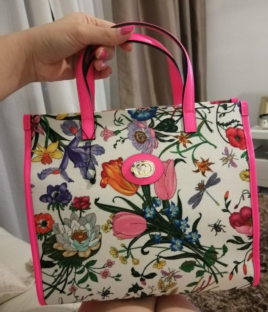 Floral gucci tote store
