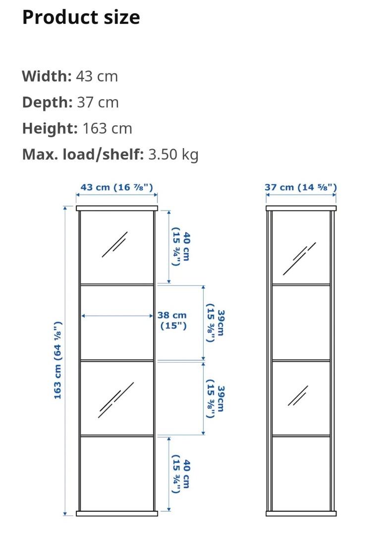 Ikea DETOLF Glass Cabinet 9 sets