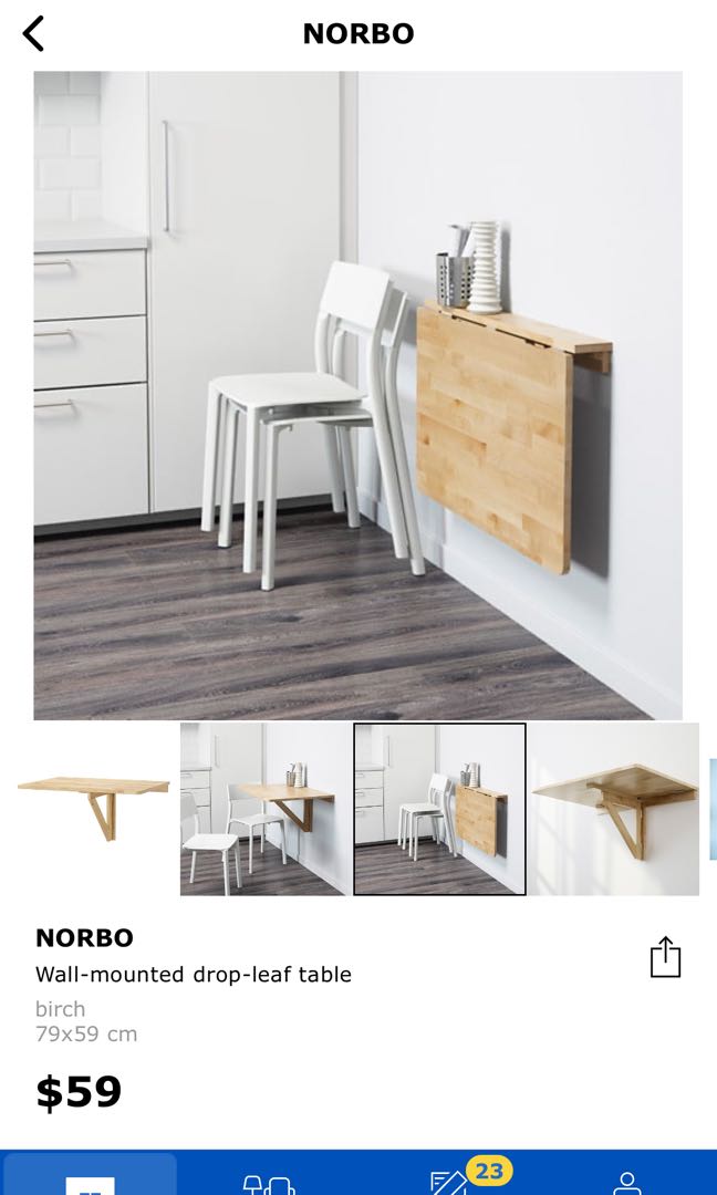 Ikea Norbo Drop Leaf Table Furniture, Round Drop Leaf Table Ikea