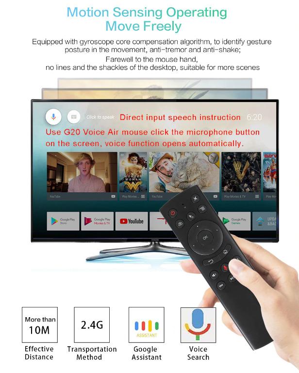 l8star g20s 2 4g wireless air mouse gyro voice control sensing universal mini keyboard remote control for pc android tv box