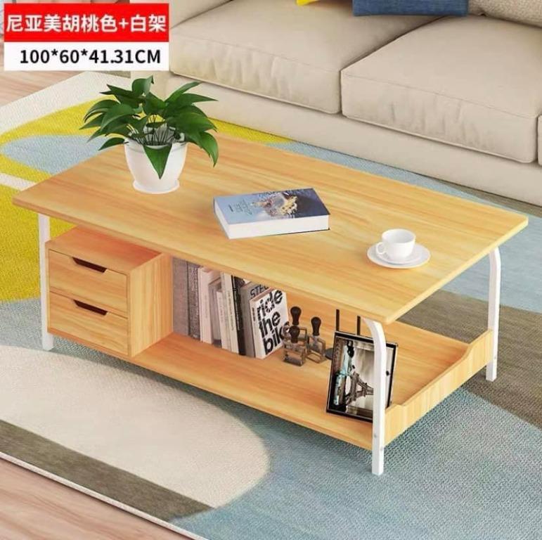 Living Room Coffee Table SALE (Category: Tables & Sets) located in Manila. Submitted by affordshopz (Listing ID 1049518427, Image 1). Description: Brand New and Good Quality 2 Sizes and Colors 100x60x41cm color light brown - 1999 LONG VERSION 120 x60x41cm color dark brown -2499.