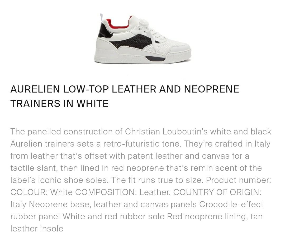 Aurelien leather trainers Christian Louboutin White size 43.5 EU