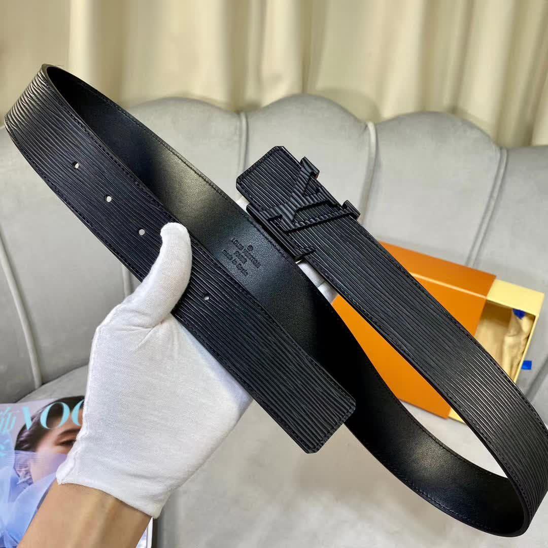 Louis Vuitton Black Leather Neogram Belt 95CM