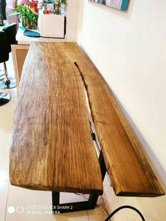 Natural Solid Wood River Bar Table for Home Office Shop