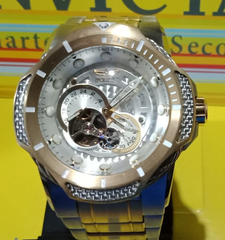 NEW Invicta 31175 Automatic Bolt Men s Watch 51mm Gold Silver