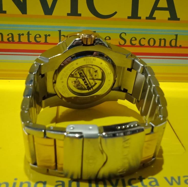 NEW Invicta 31175 Automatic Bolt Men s Watch 51mm Gold Silver Dial SS Bracelet