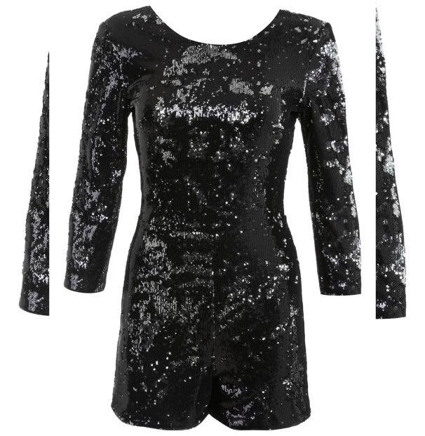 miss selfridge sequin jumpsuit