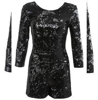 miss selfridge black sequin dress
