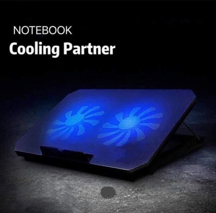 New Stocks Laptop Coolers Notebook Cooling Pad N99 With 2 Dual Fan Black Computers Tech Laptops Notebooks On Carousell