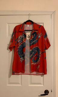 Oriental oversized Overshirt / button up