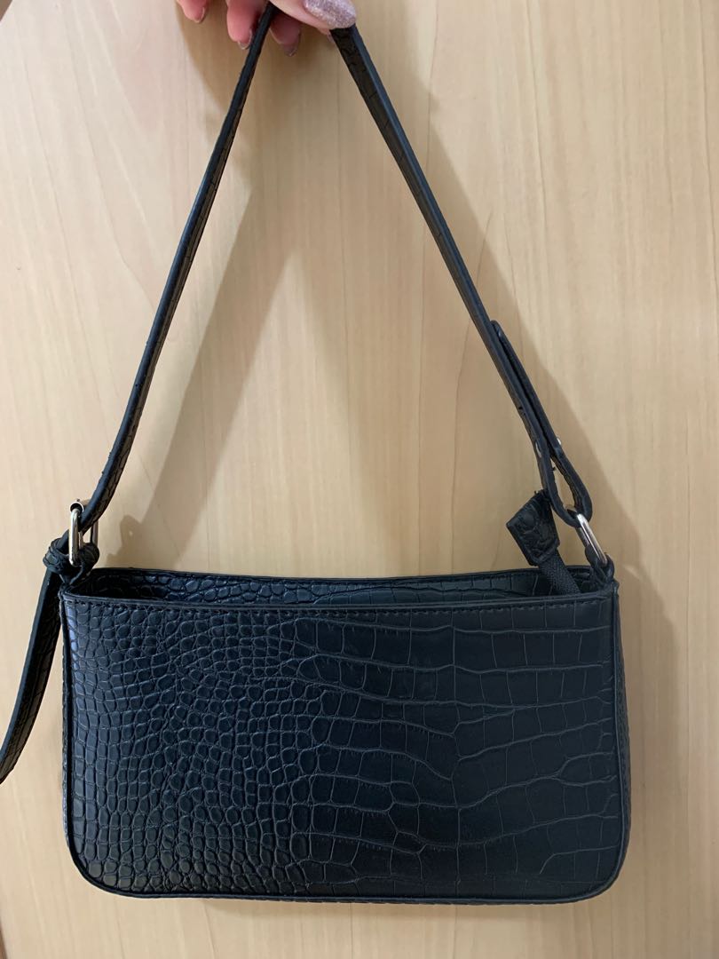 Croc print baguette discount bag
