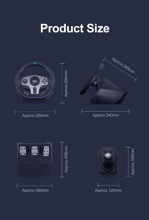 PXN V9 USB Gaming Racing Wheel PS5 XBOX SERIES PS4 Switch PC Steering PS3 XBOX ONE (Category: Other Accessories) located in Singapore. Submitted by daytech (Listing ID 1049586104, Image 3). Description: ✅ Ready Stock in SG ✅ Brand New in Box ✅ 100% Authentic PXN Product (Authorized Reseller) ✅ Compatible with PS5, XBOX SERIES S/X, PS4, XBOX ONE, Switch, PC, PS3 ✅ One Year Local Seller Warranty 🔥 Plug n' Play 🔥 900° Steering Angle (configurable 