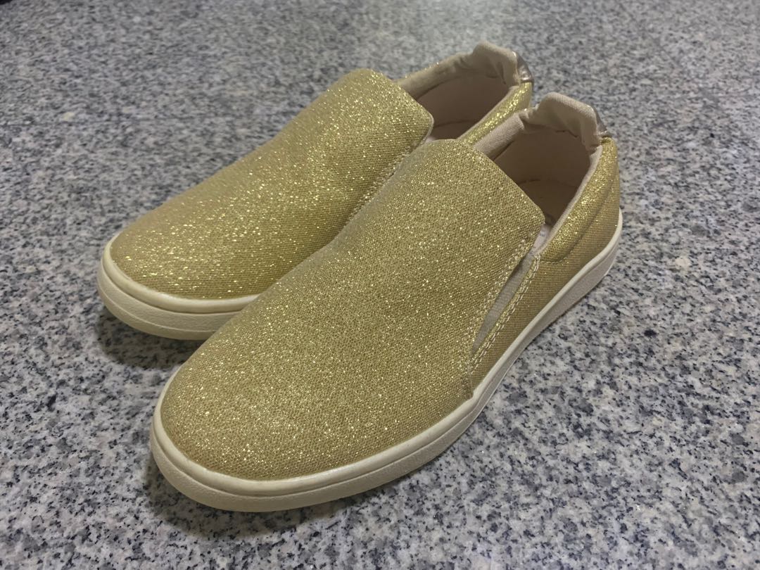 gold slip on sneakers