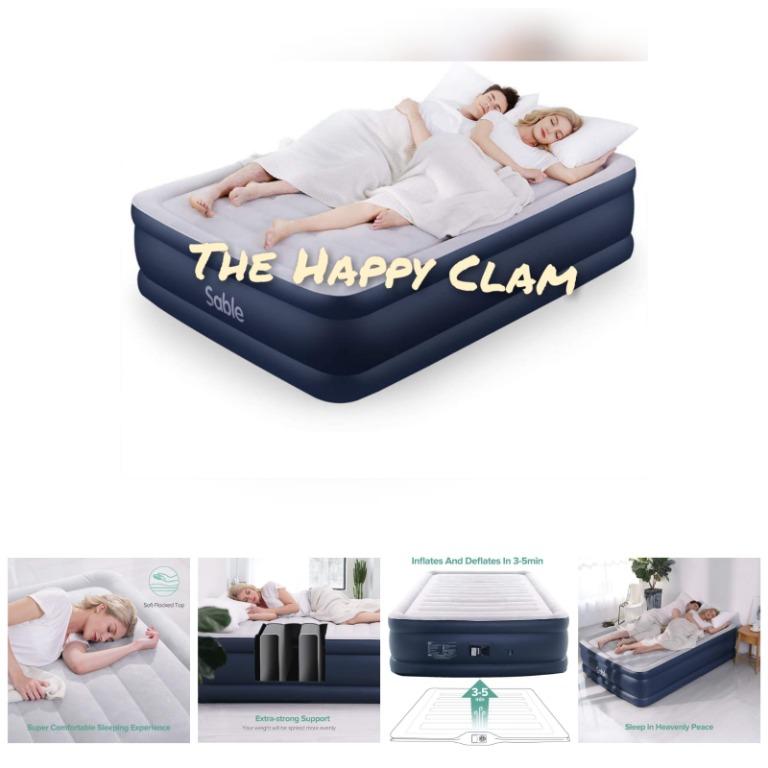 Sable Air Bed Inflatable Queen Size Airbed Air Mattress Blow up Bed with Built in Electric Pump