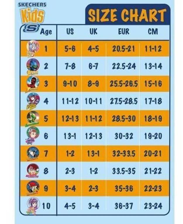 Twinkle toes size chart discount