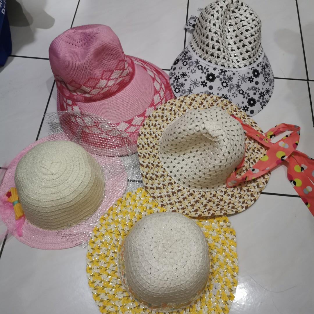 summer hat topi pantai floral beach 