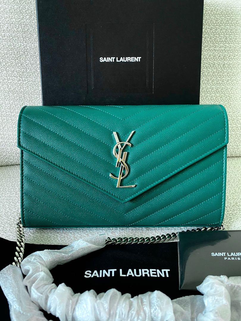 ysl green sling bag