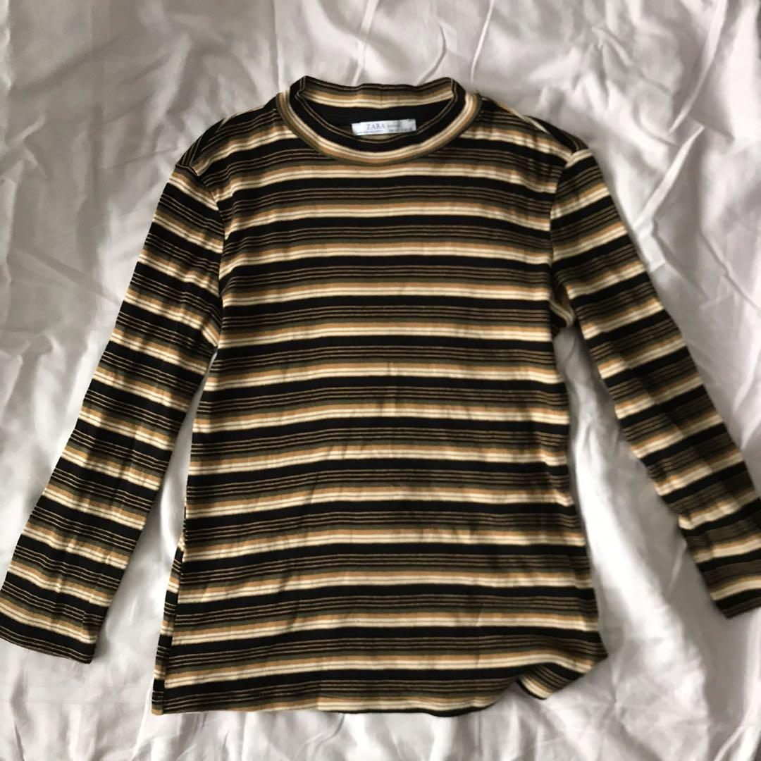 striped mock neck long sleeve