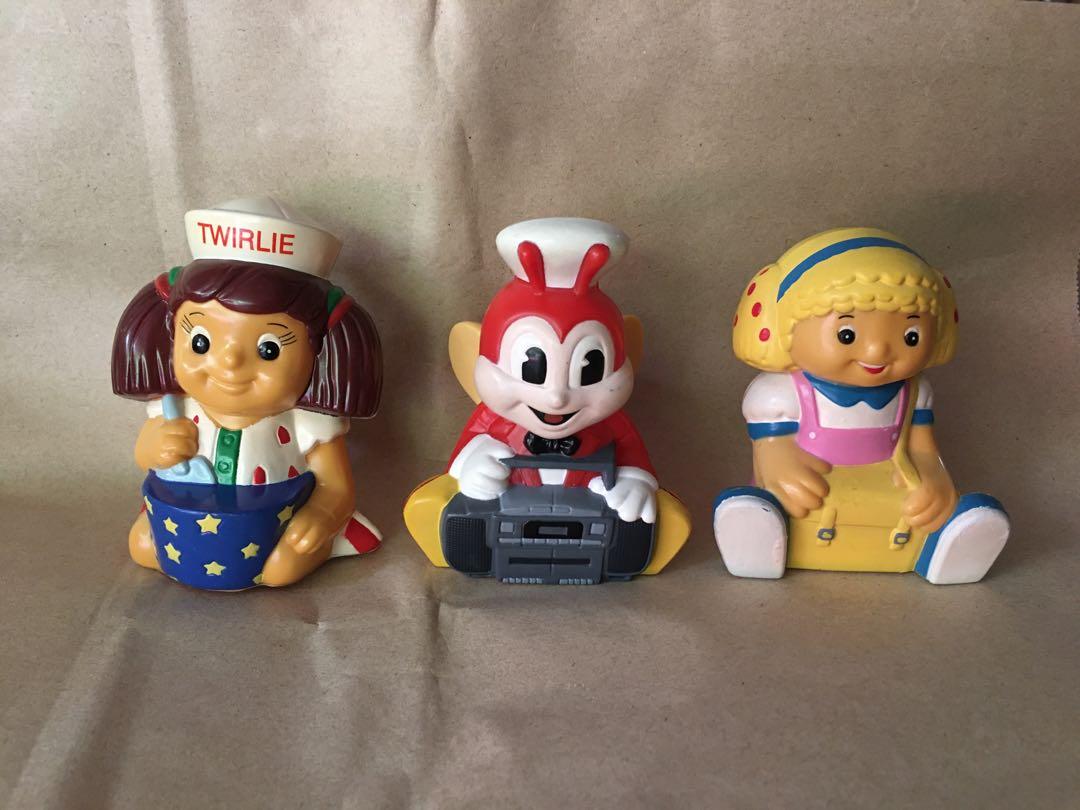1990s Jollibee Kiddie Meal Toy Jollibee, Twirlie & Hetty Display