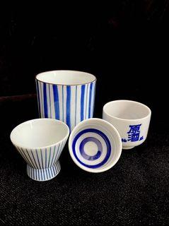 🔥Sale! 4pcs Assorted Blue Deco Cups