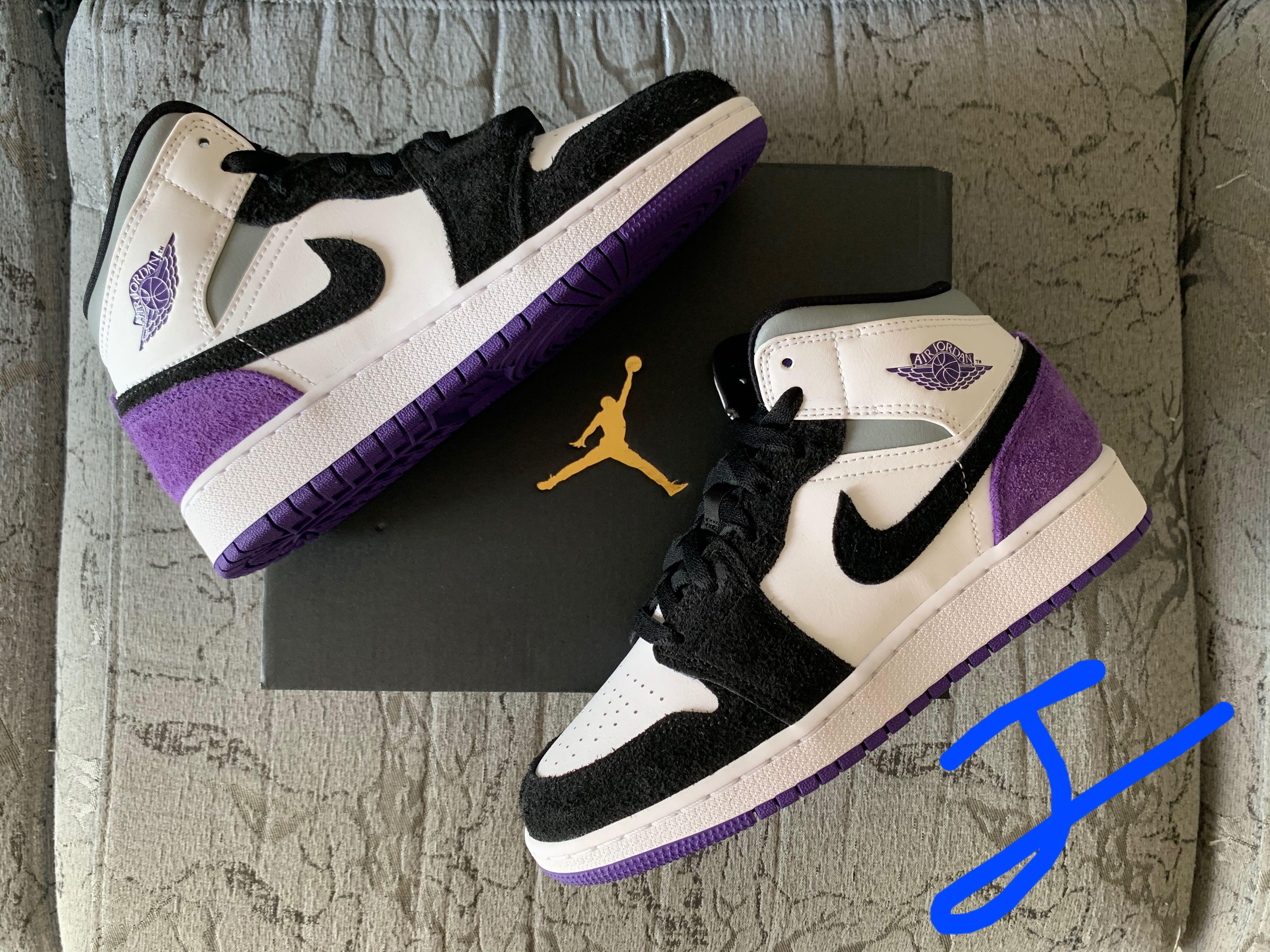 Air jordan 1 mid shop gs purple