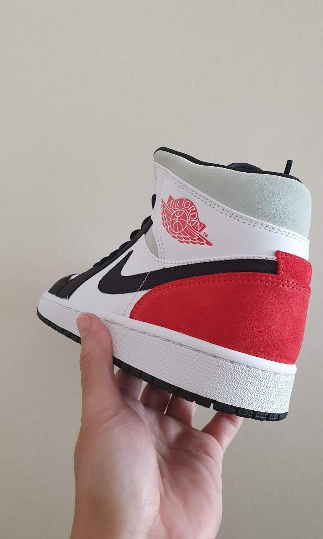 Air Jordan 1 Mid Track Red, Men's Fashion, Footwear, Sneakers on Carousell