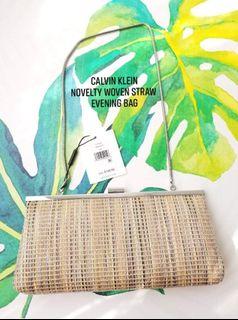 Calvin Klein Novelty Woven Straw Evening Bag