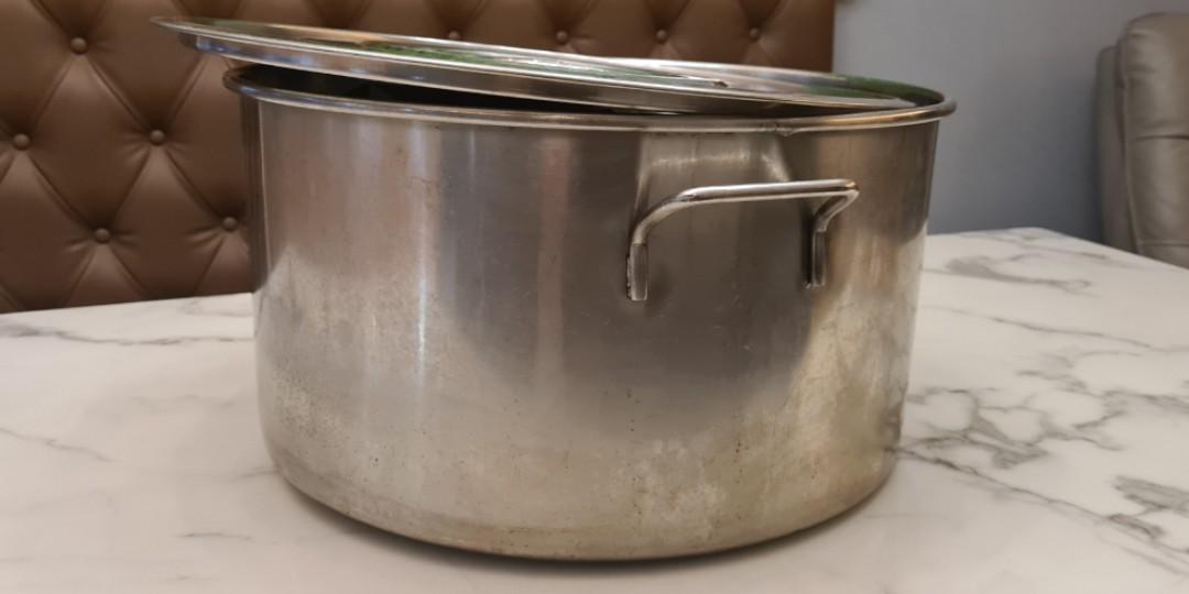 Extra large cooking pot stainless steel, Furniture & Home Living, Kitchenware & Tableware