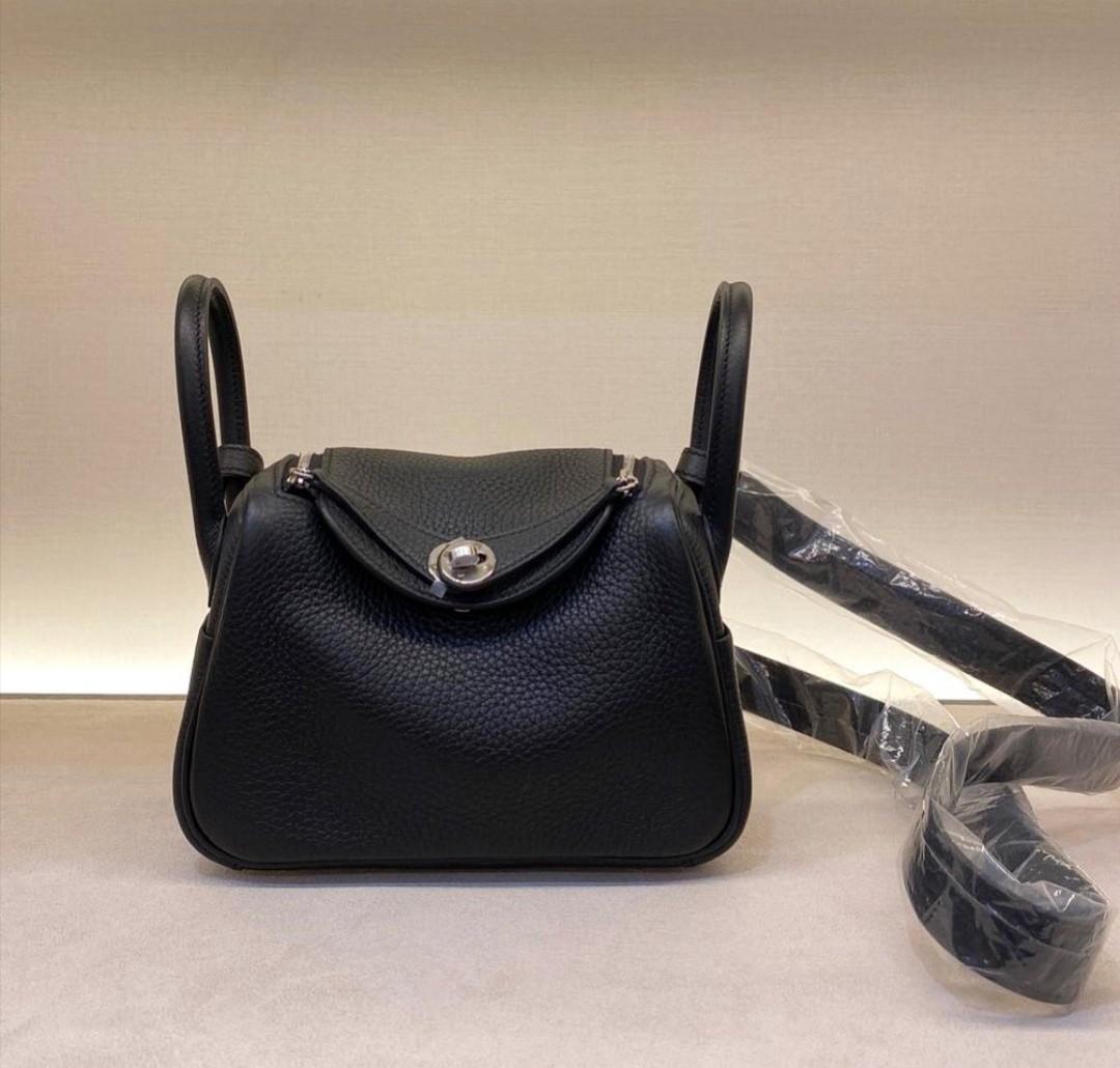 Hermes mini lindy black GHW Stamp Z