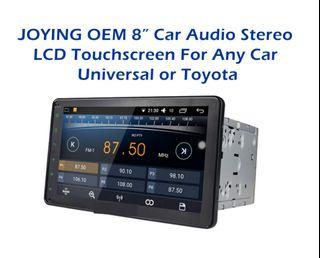 JOYING OEM 8” Car Audio Stereo LCD Touchscreen For Any Car Universal or Toyota