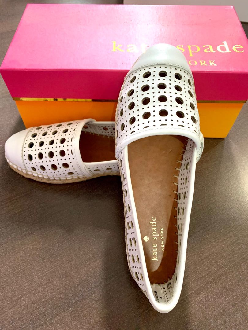 Kate spade white flats deals