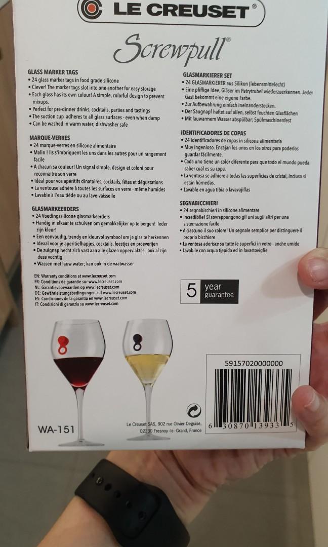 le creuset wine markers tags 24pcs pack home appliances kitchenware on carousell
