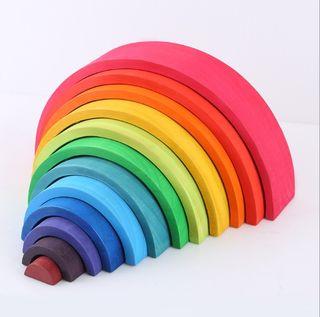 Montessori Learning- Rainbow Stacking Open-ended Toys Grimm's Inspired